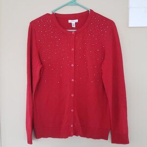 NWT women's dressy red cardigan sweater PM